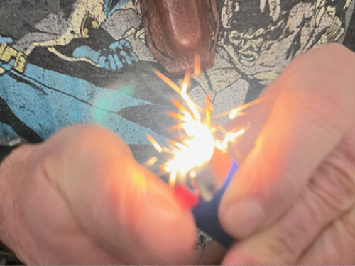 Every lighter has a tiny ferro rod in it to make incredibly hot sparks. These sparks can be used to make fire with broken and empty lighters.