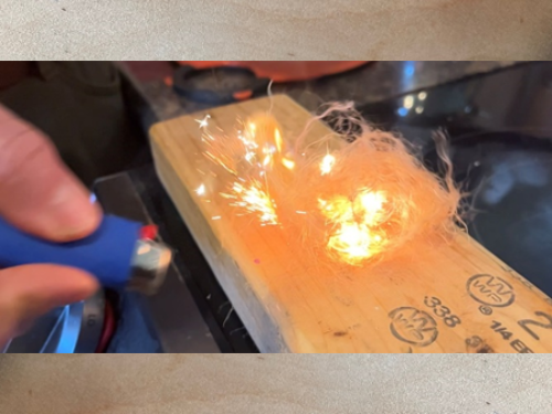 The dust and highly processed material should be placed at the base of your fire lay.   The sparks will transfer heat to the small fuel, which in turn will take the heat to the proper fire lay and light up first try.