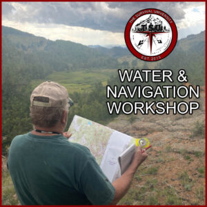 Student using map and compass to navigate mountainous terrain during an outdoor navigation training exercise in Colorado.